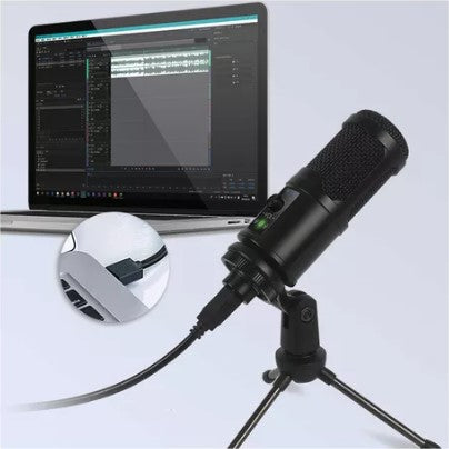MICROFONO DE CONDENSADOR USB CON BASE BM