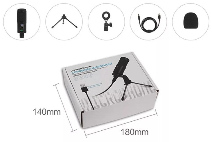 MICROFONO DE CONDENSADOR USB CON BASE BM