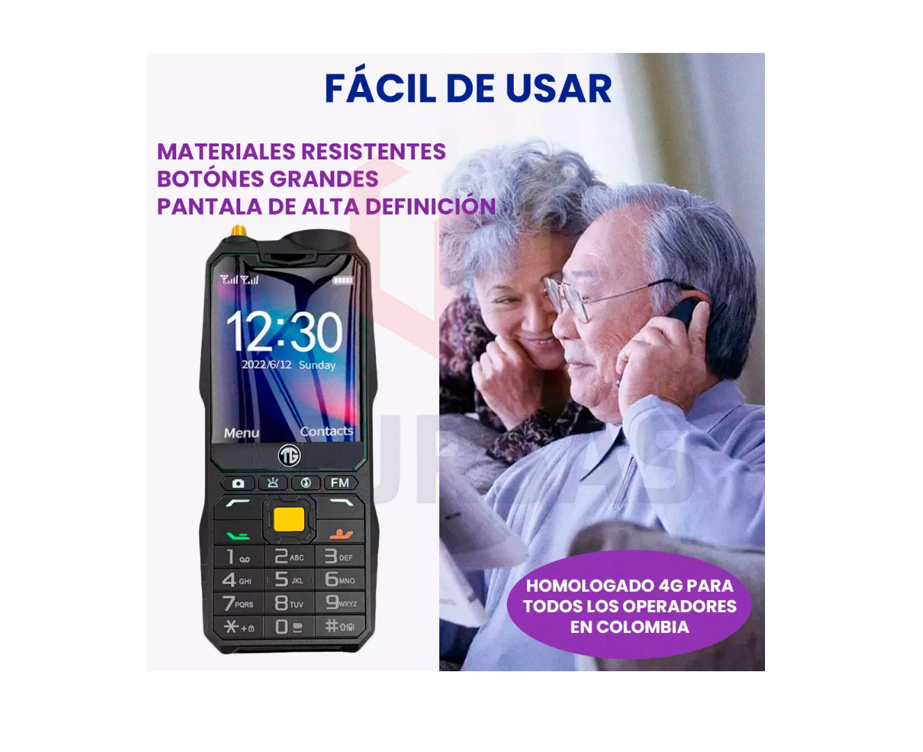 CELULAR ROMPEMUROS DUAL SIM, 2.8", 4G, R