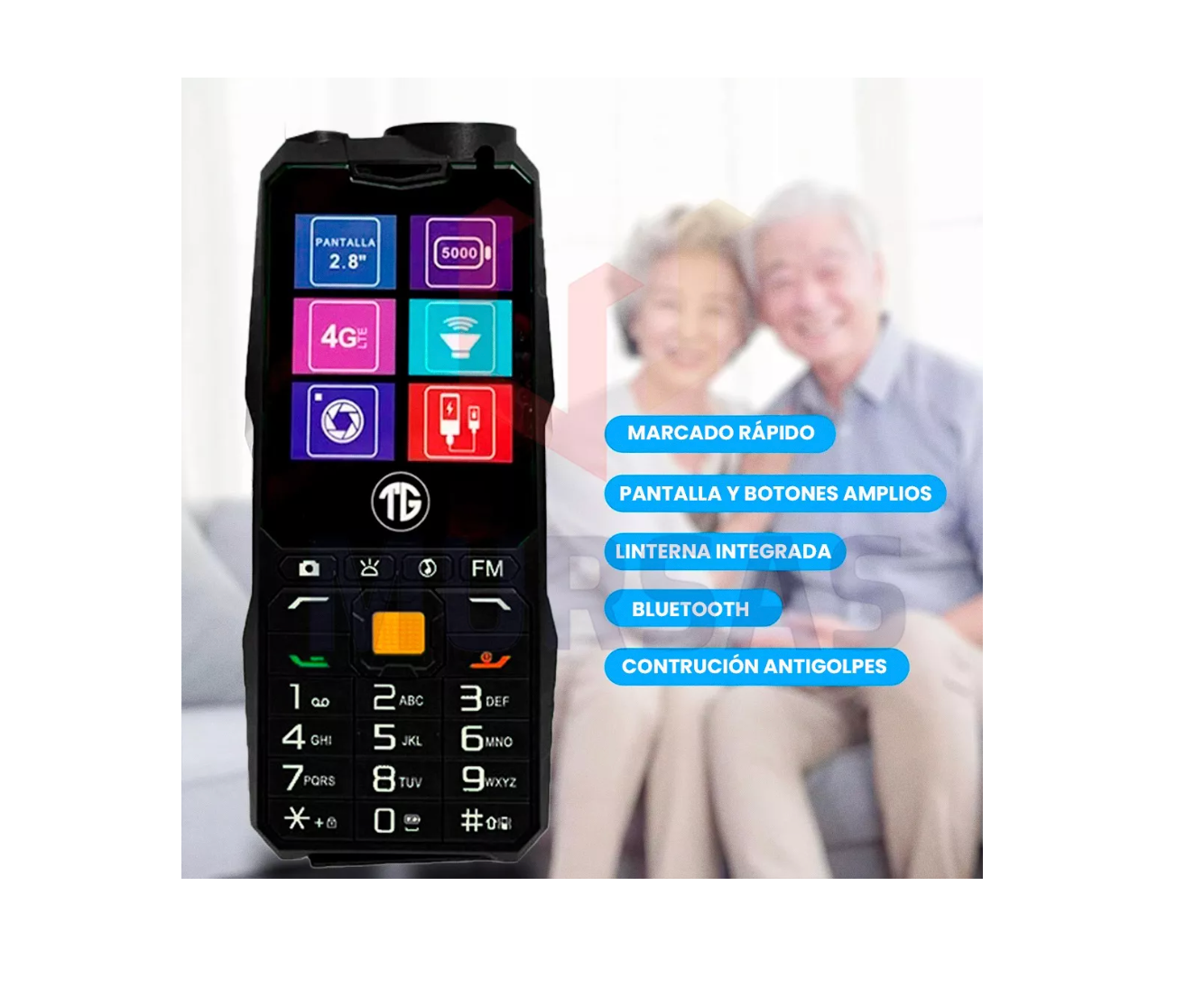 CELULAR ROMPEMUROS DUAL SIM, 2.8", 4G, R