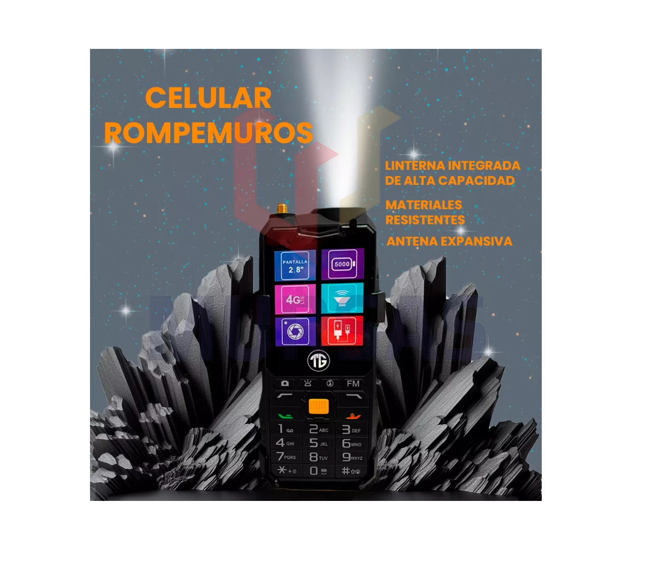 CELULAR ROMPEMUROS DUAL SIM, 2.8", 4G, R