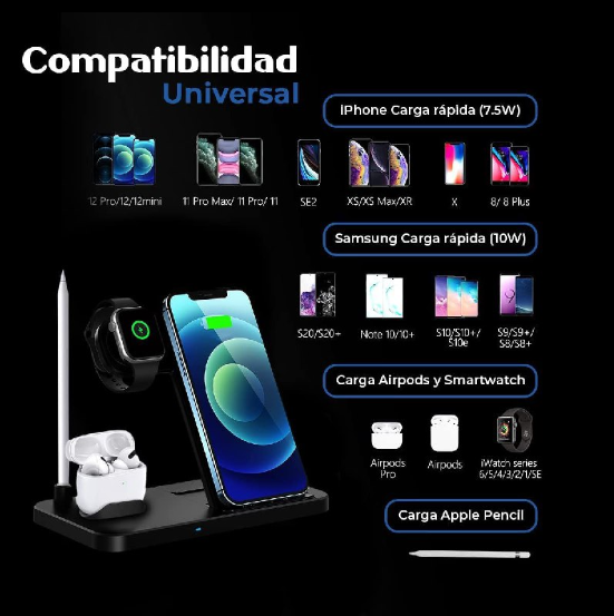 CARGADOR INALAMBRICO 3 EN 1 TC1005