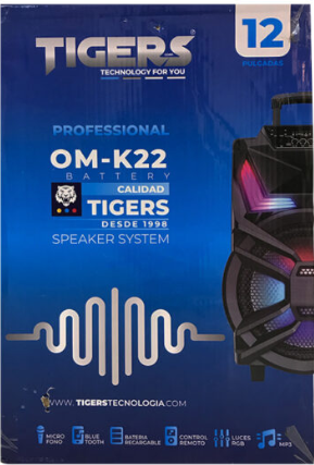 CABINA 12 PULGADAS TIGERS K22