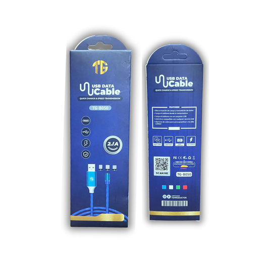CABLE CARGA CELULAR MAGNETICO 3 EN 1 TG-B050