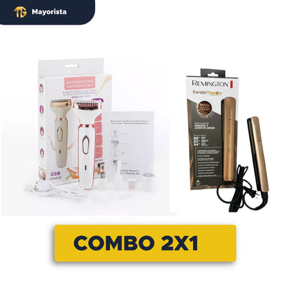 Máquina Cortadora De Pelo Para Mujer - LadPemo  +   Plancha Keratina Remington 1A