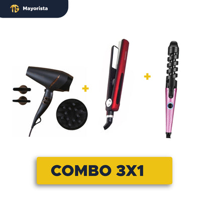 Rizador de Cabello+Secador de Cabello+Plancha de Cabello